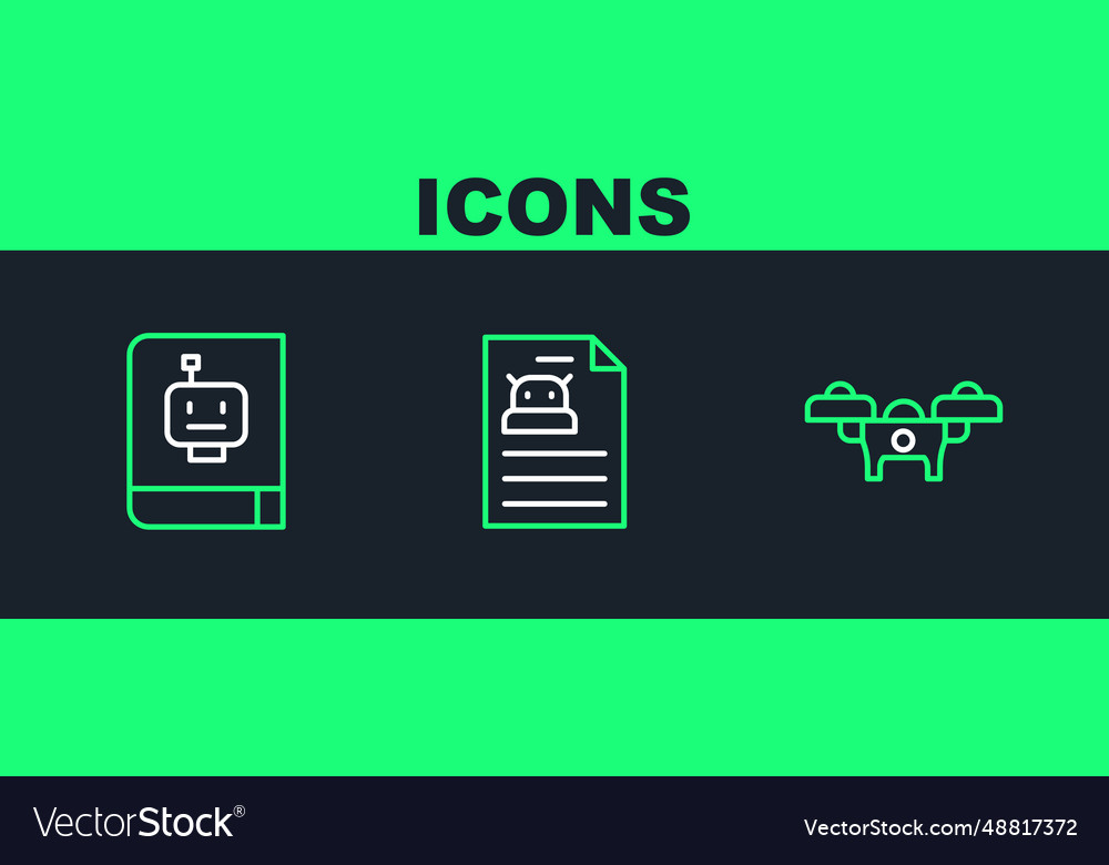 Set line drone user manual and technical Vector Image Set line drone user manual and technical
