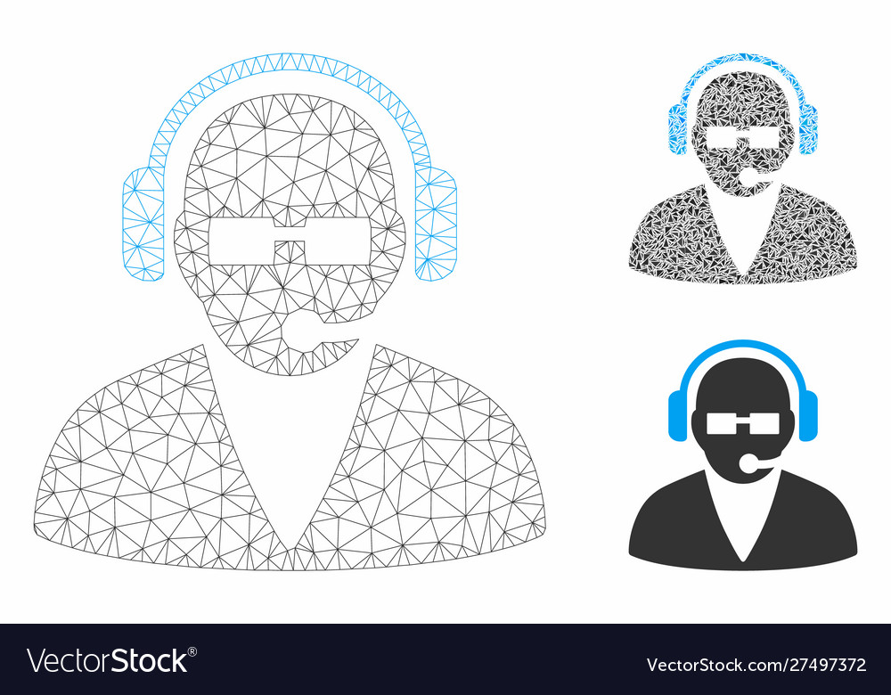 Support operator mesh network model vector image Support operator mesh network model