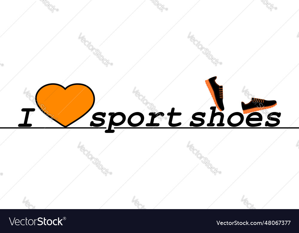 A pair of sneakers gym shoes and heart