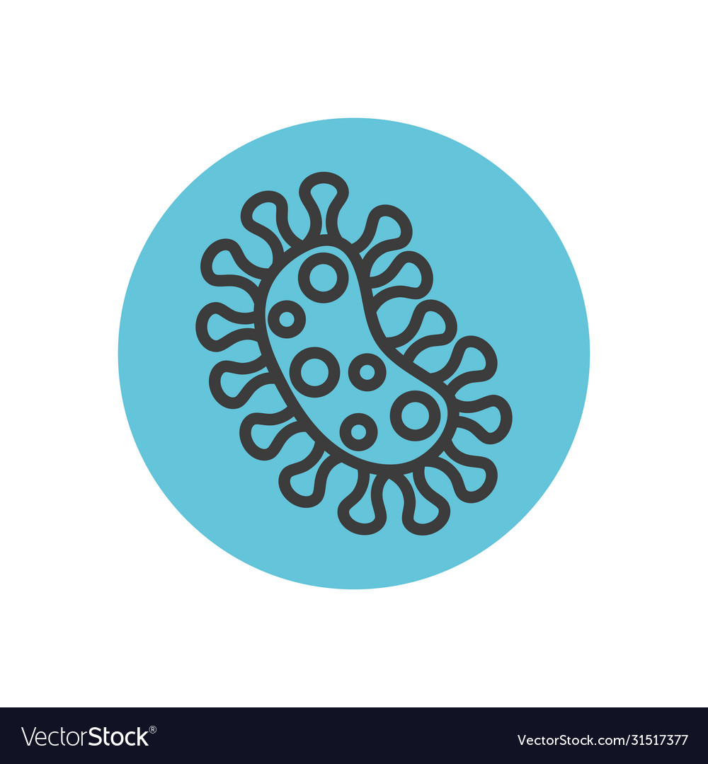 Bacteria icon image block line style vector image Bacteria icon image block line style