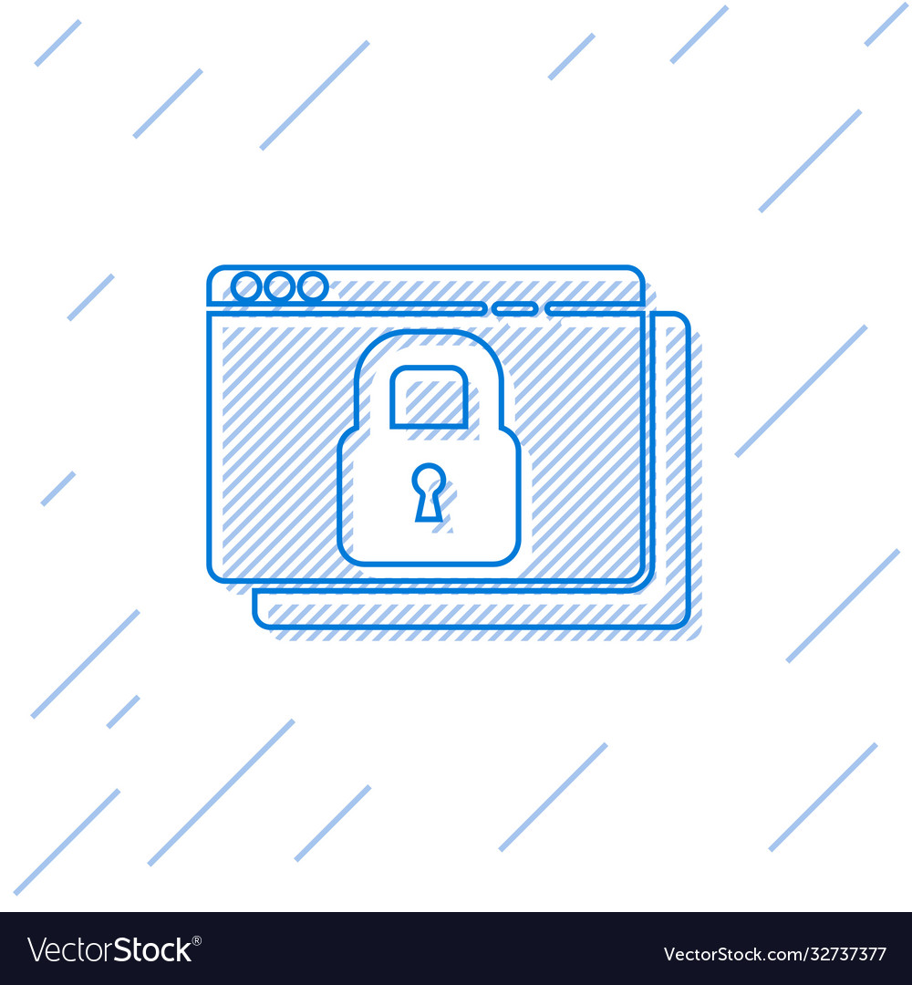 Blue line secure your site with https ssl icon vector image Blue line secure your site with https ssl icon