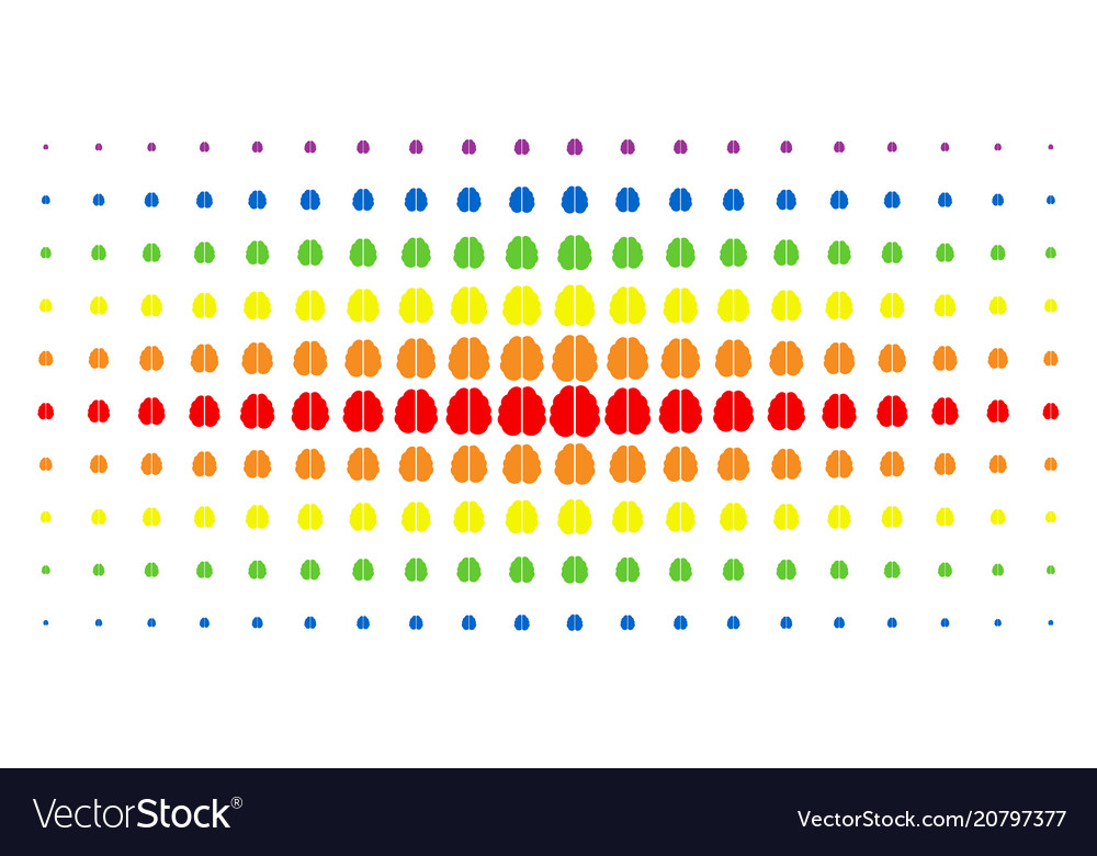 Brain spectrum halftone effect vector image Brain spectrum halftone effect
