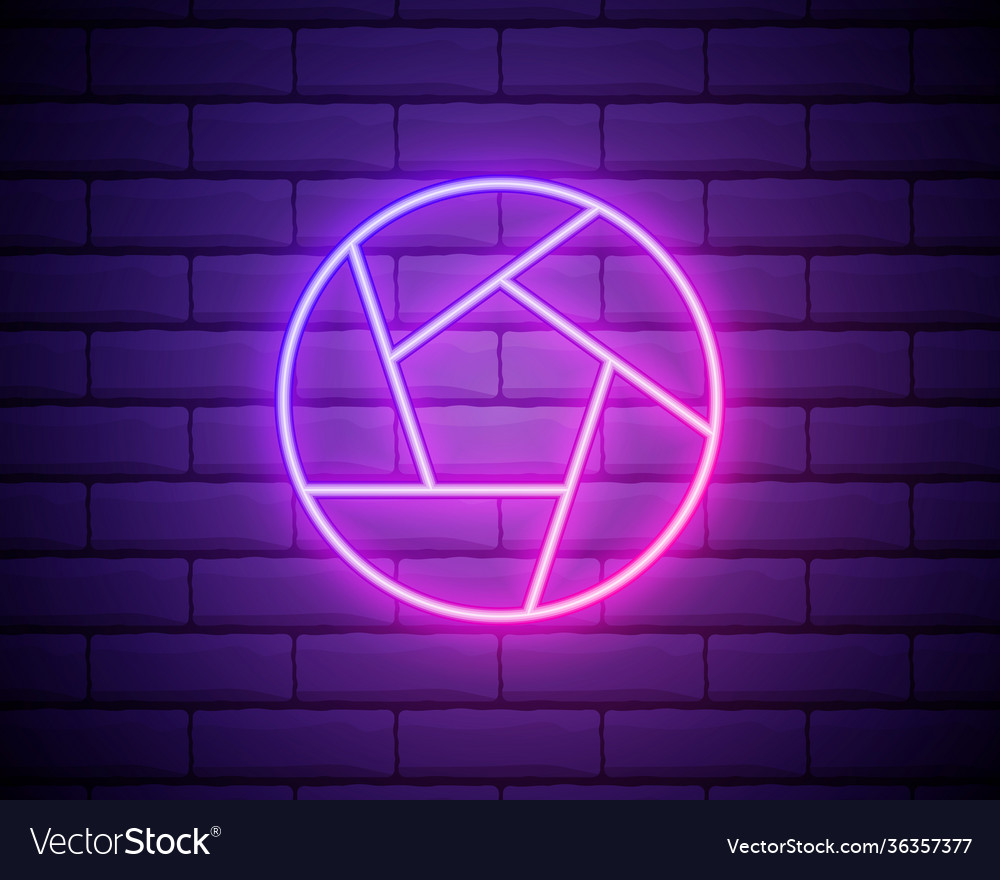 Camera objective simple silhouette neon style