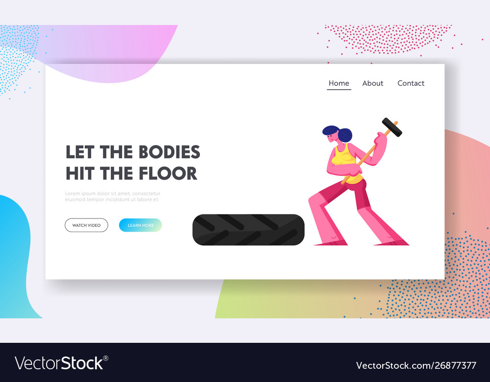Crossfit Or Bodybuilding Website Landing Page Vector Image
