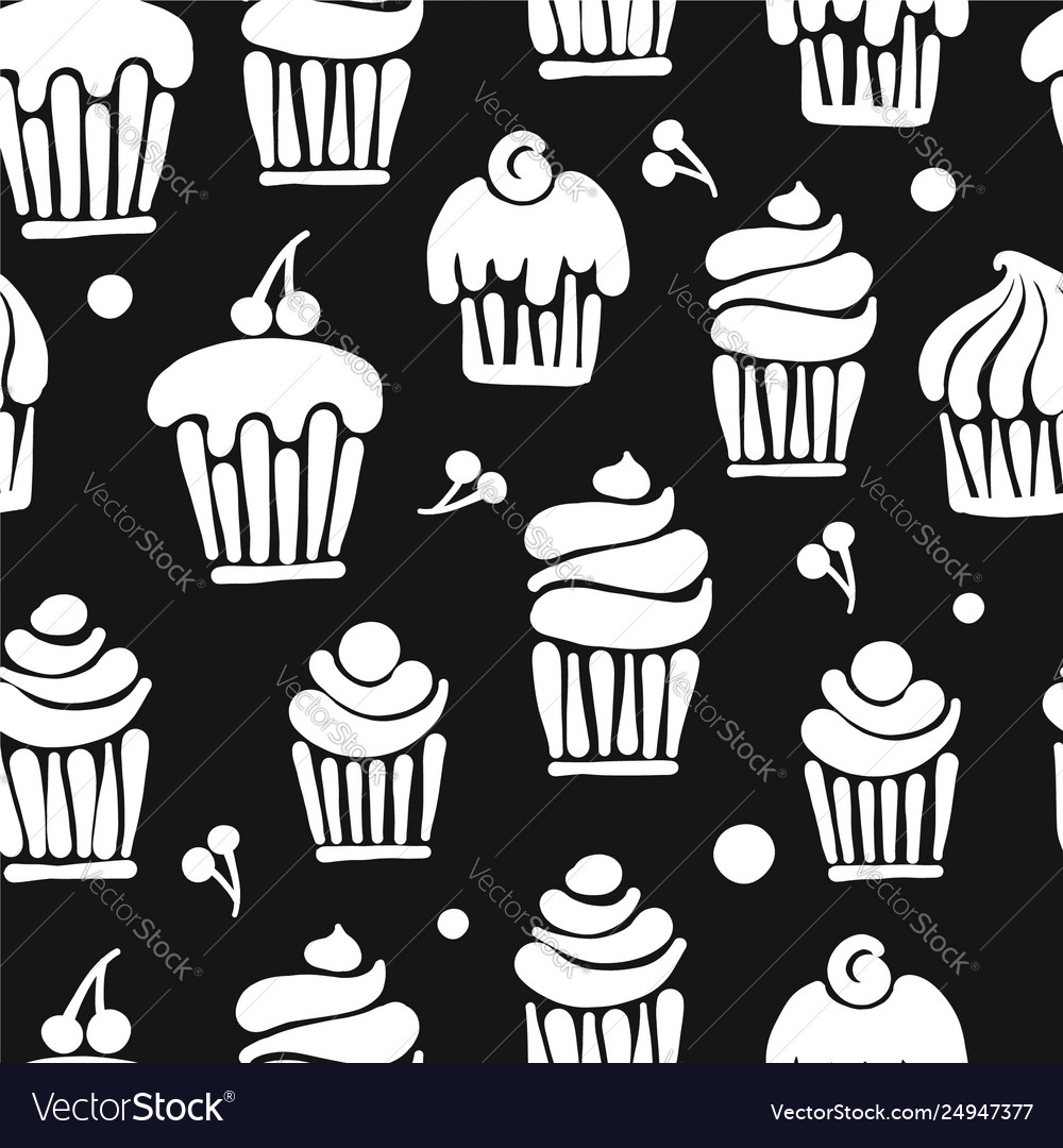 Cupcakes collection seamless pattern for your