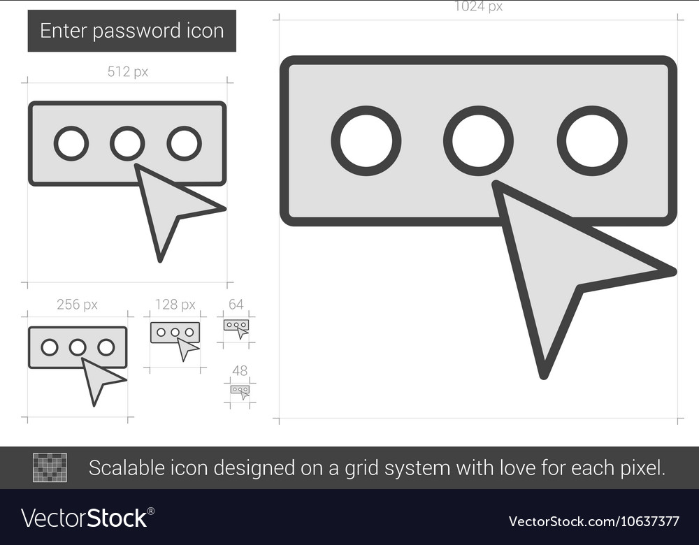 Enter password line icon