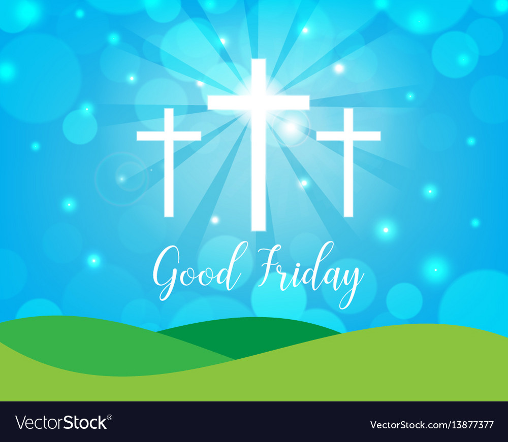 Good friday background with white cross Royalty Free Vector