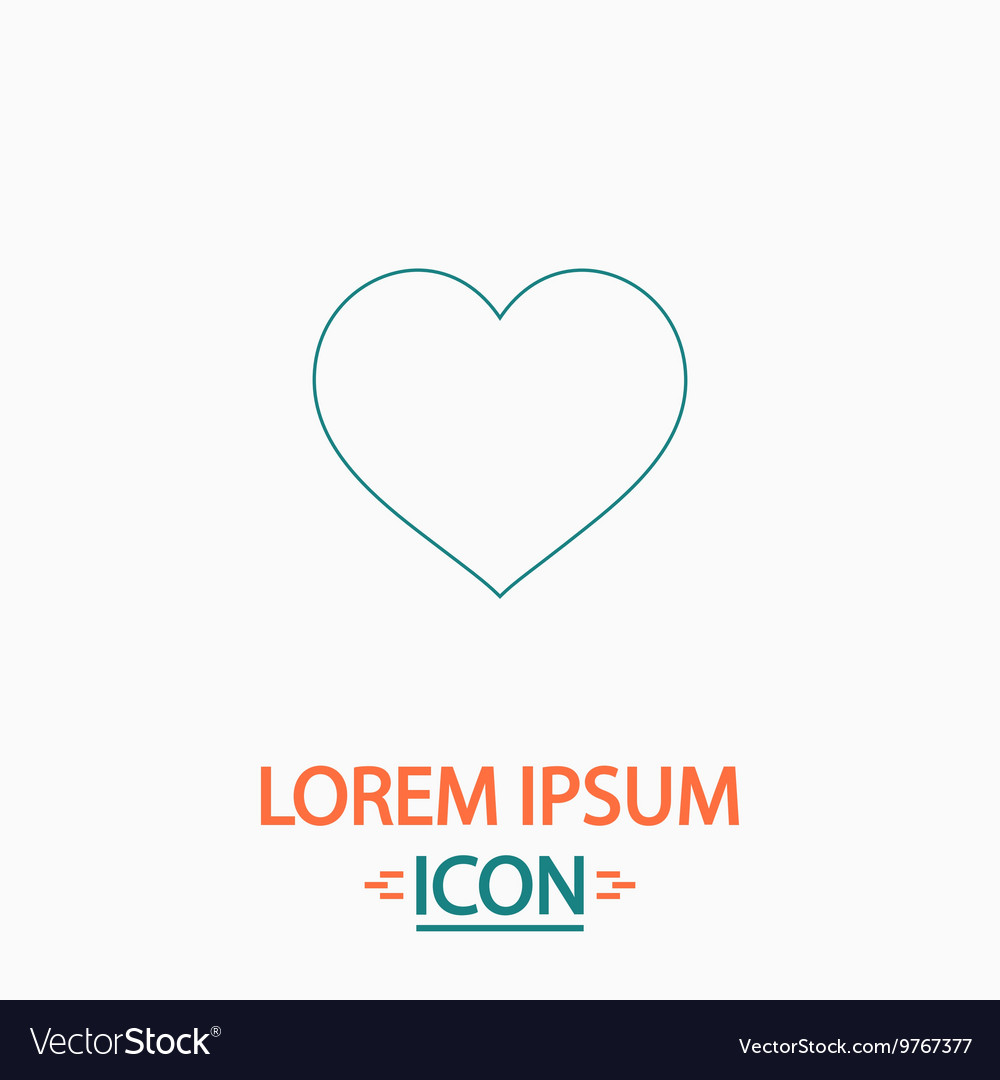 Heart computer symbol vector image Heart computer symbol
