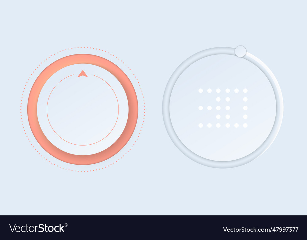 Neumorph ui kit with volume knob and switches