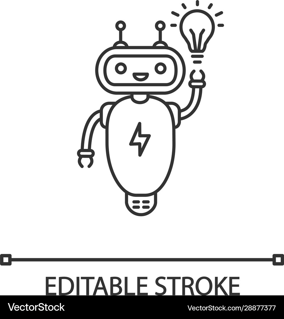 New idea chatbot linear icon Royalty Free Vector Image