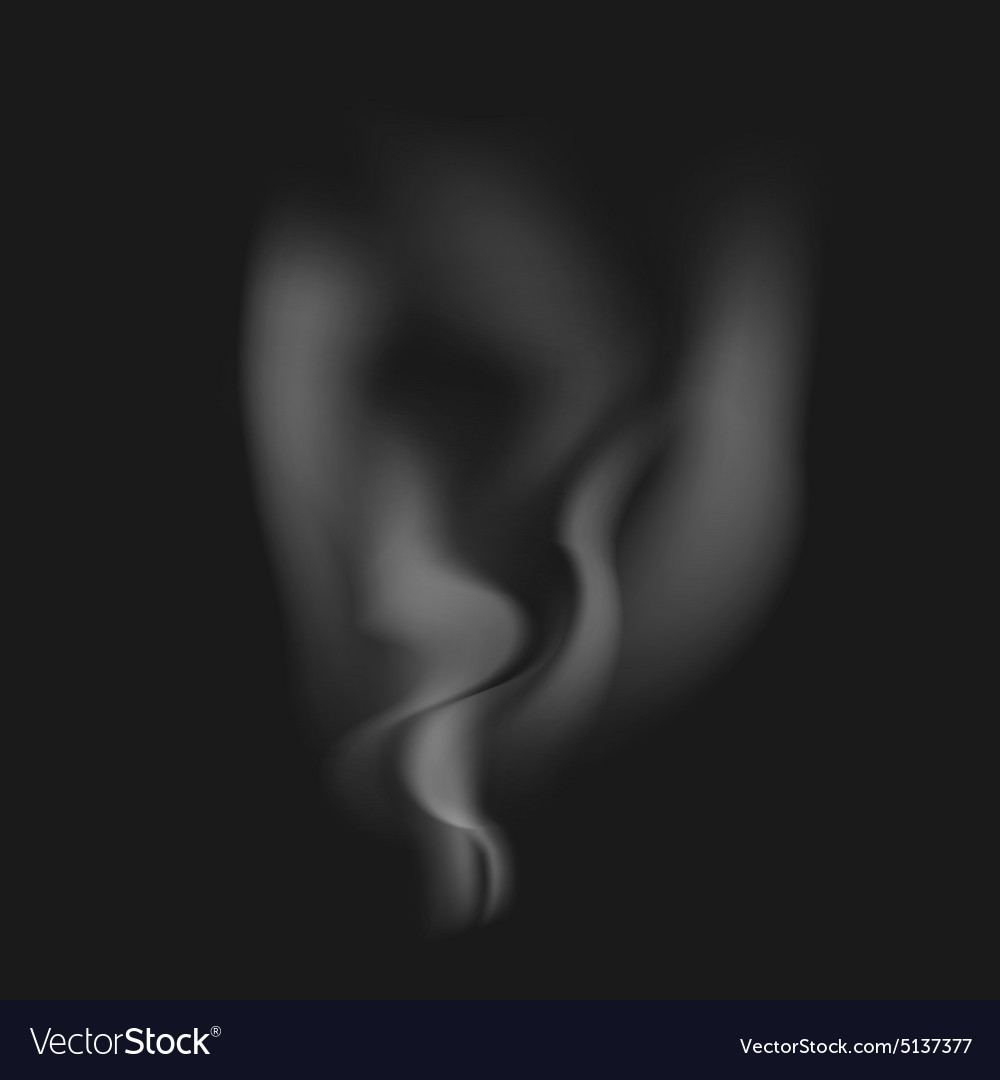 Realistic white smoke on a black