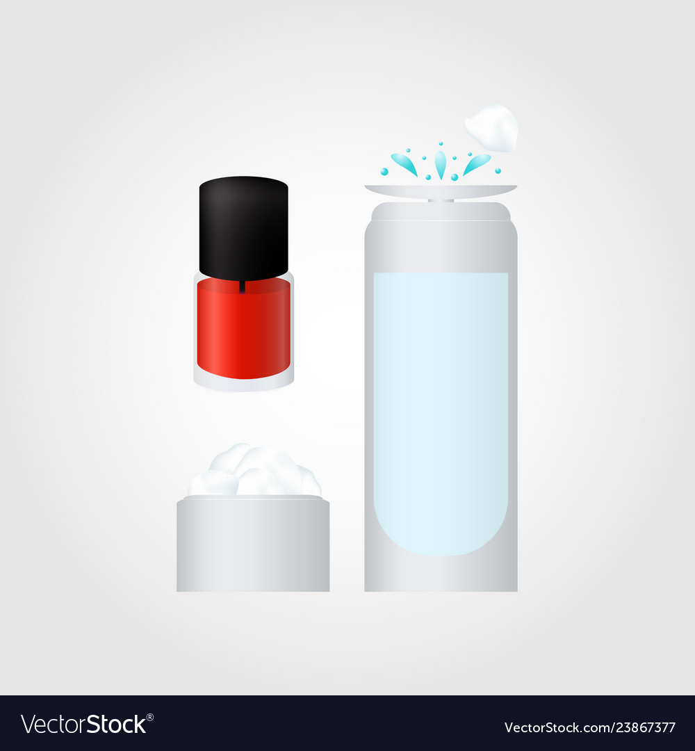 Set collection of manicure accessories tools red vector image Set collection of manicure accessories tools red