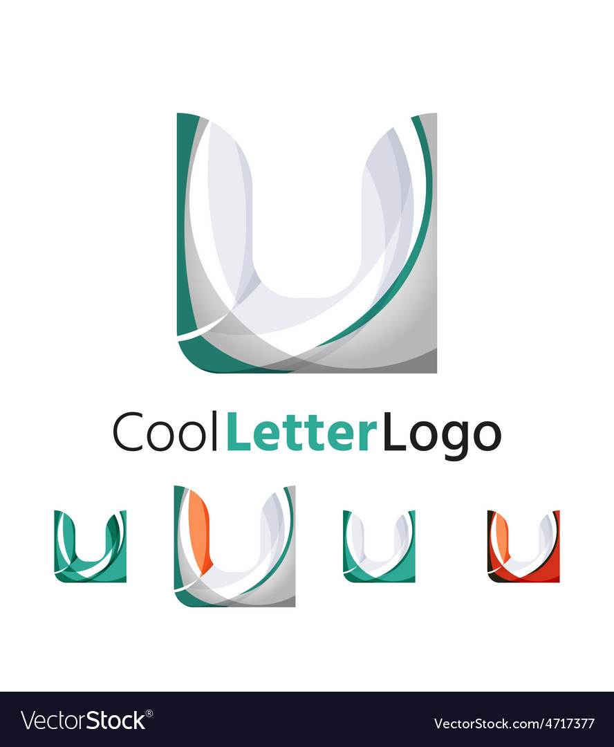 Set of abstract u letter company logos business