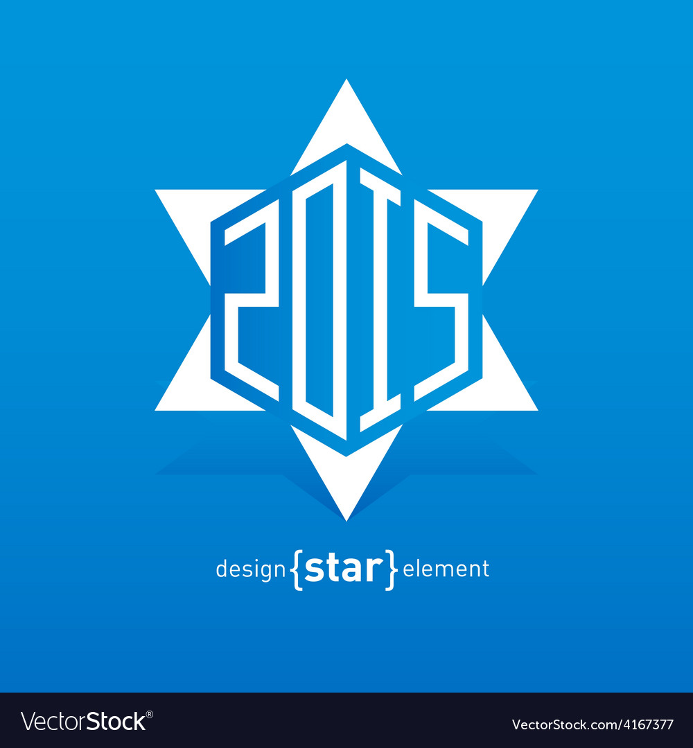 Star with new year date abstract design element