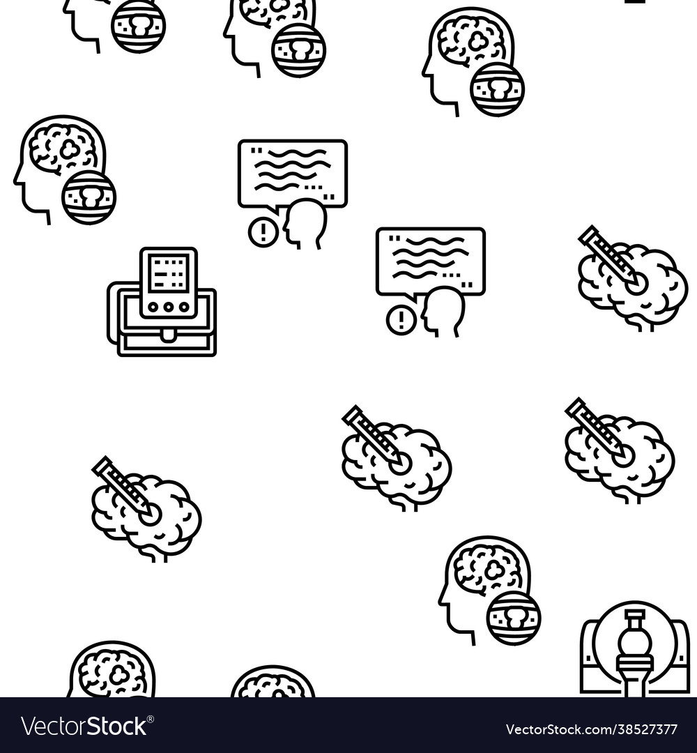 Stroke health problem seamless pattern vector image Stroke health problem seamless pattern