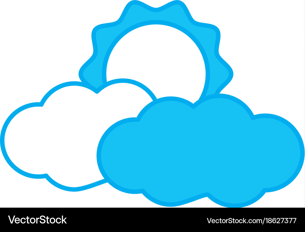 Sun and cloud Royalty Free Vector Image - VectorStock
