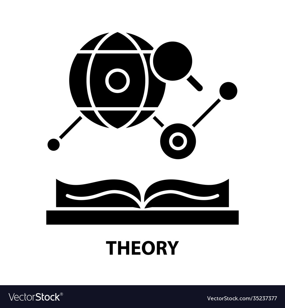 Theory icon black sign with editable Royalty Free Vector