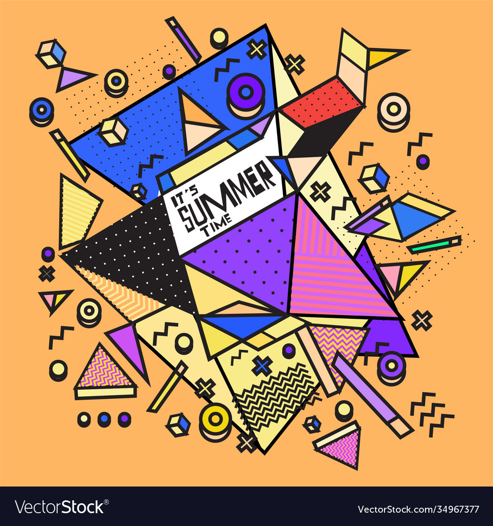 Triangle geometric forms for summer design event vector image Triangle geometric forms for summer design event