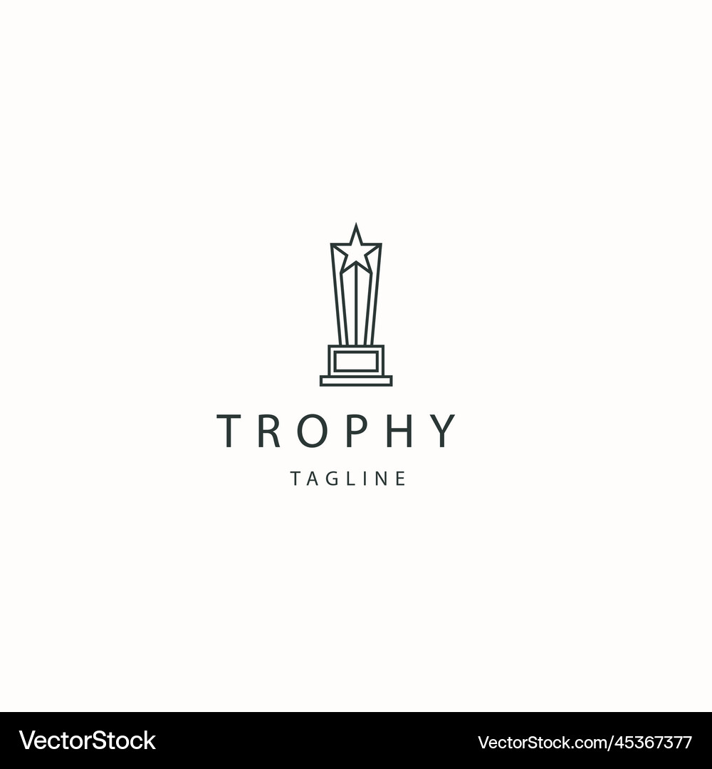 Trophy logo icon design template flat illus Vector Image