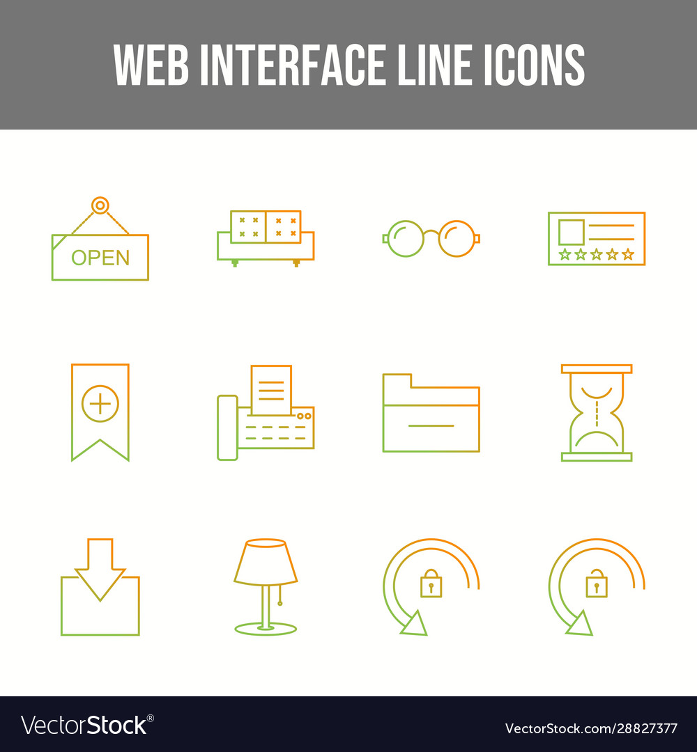 Web interface 12 icons in one set