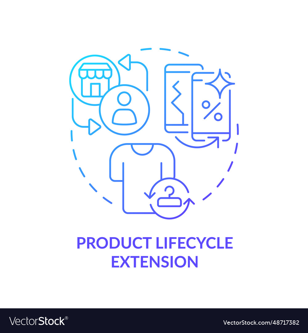 2d gradient icon product lifecycle extension vector image 2d gradient icon product lifecycle extension