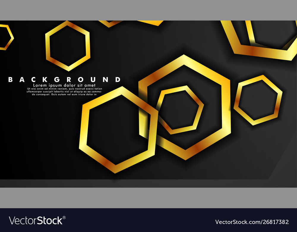 Background design that overlaps with hexagon gold