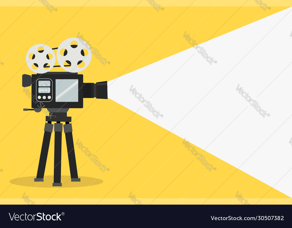 Cinema film camera concept Royalty Free Vector Image