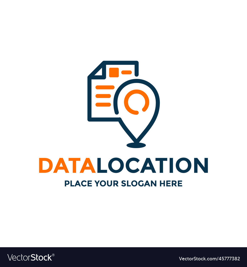 Data location logo template this design use paper vector image Data location logo template this design use paper