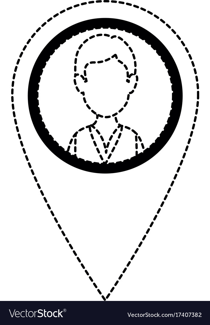 Delivery worker with pointer location