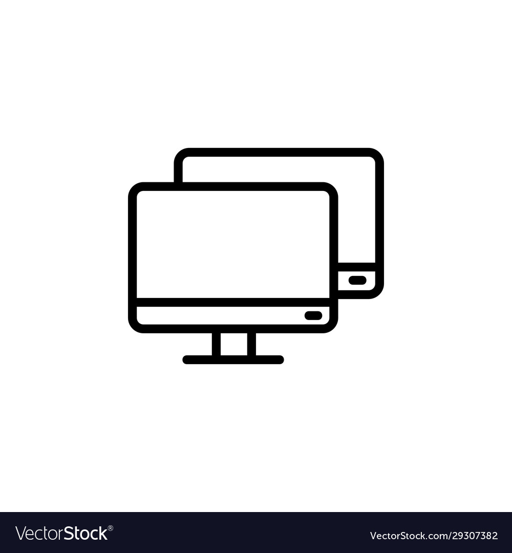 Double monitor icon perfect for application web vector image Double monitor icon perfect for application web