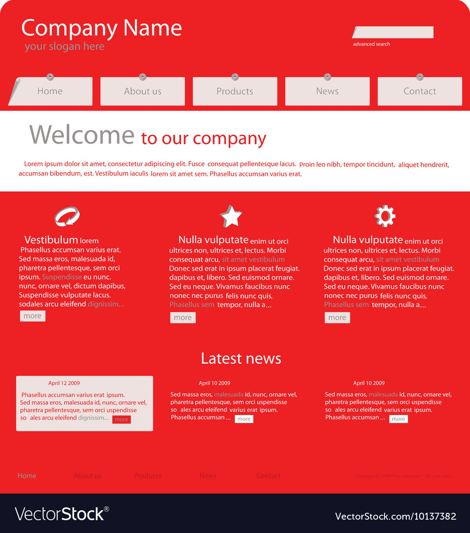 Editable website template