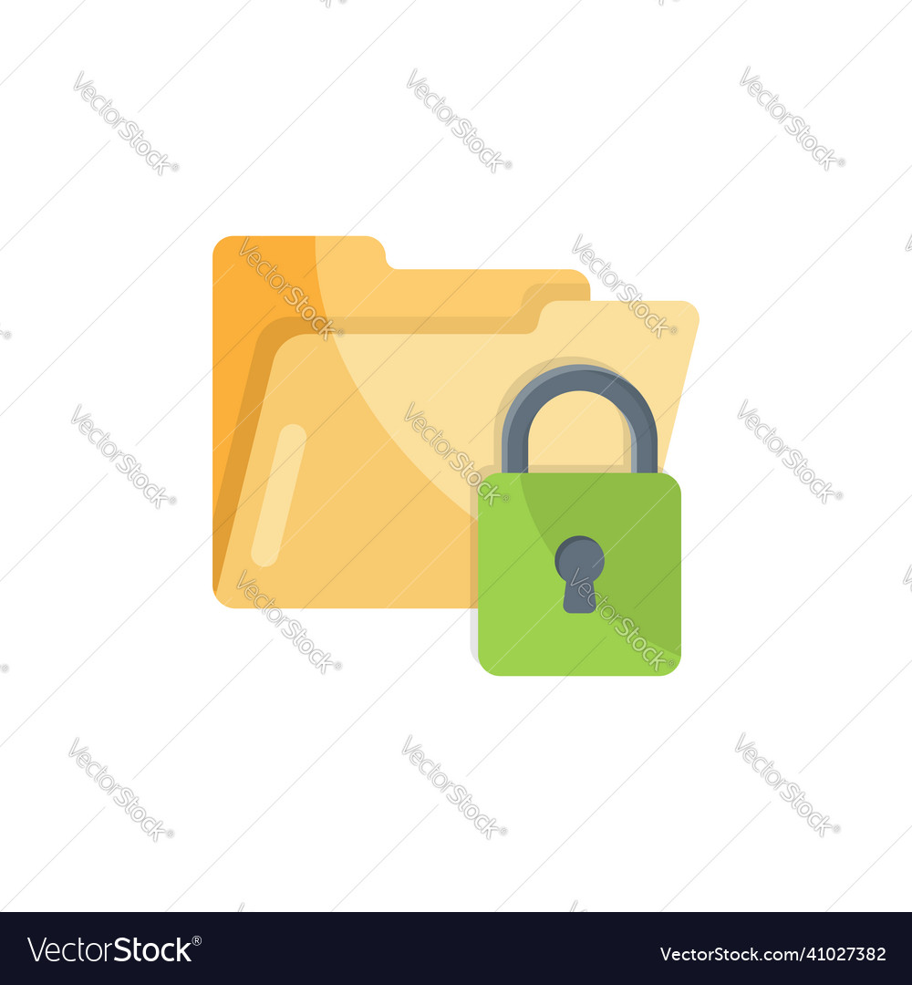 Files folder permission icon in flat style vector image Files folder permission icon in flat style