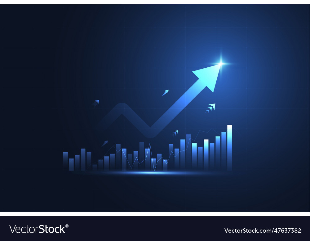 Growth financial trading stock for business Vector Image