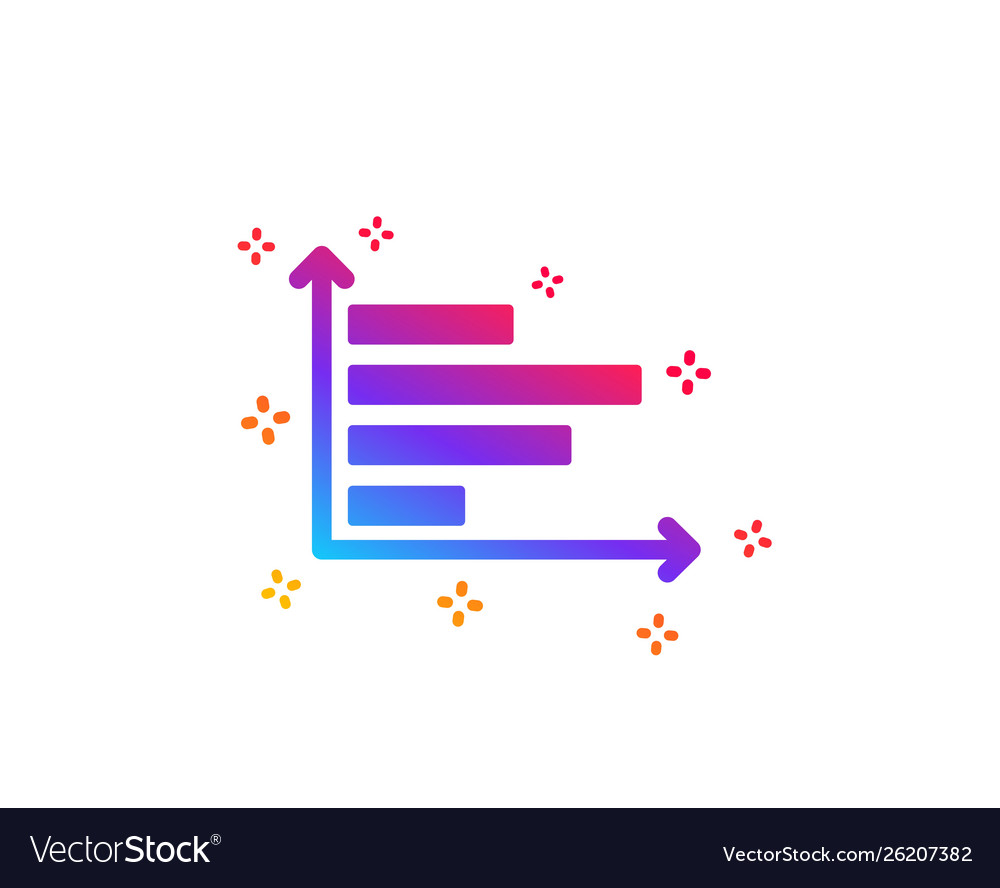 Horizontal chart icon column graph sign Vector Image Horizontal chart icon column graph sign