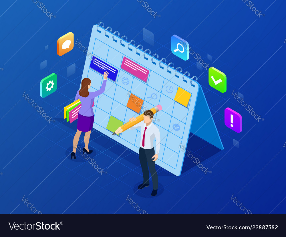 isometric weekly schedule and calendar planner weekly planner program
