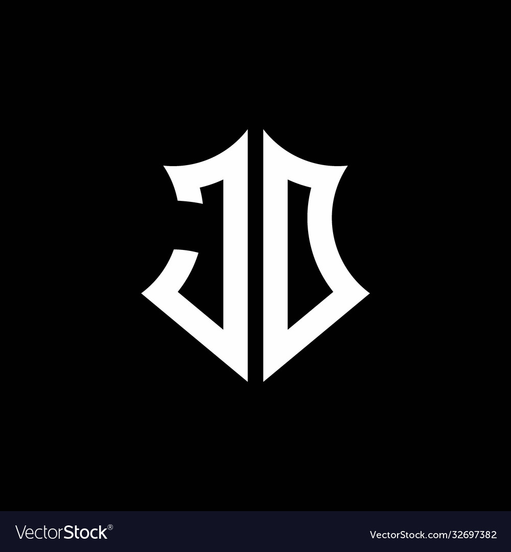 Jd monogram logo with a sharp shield style