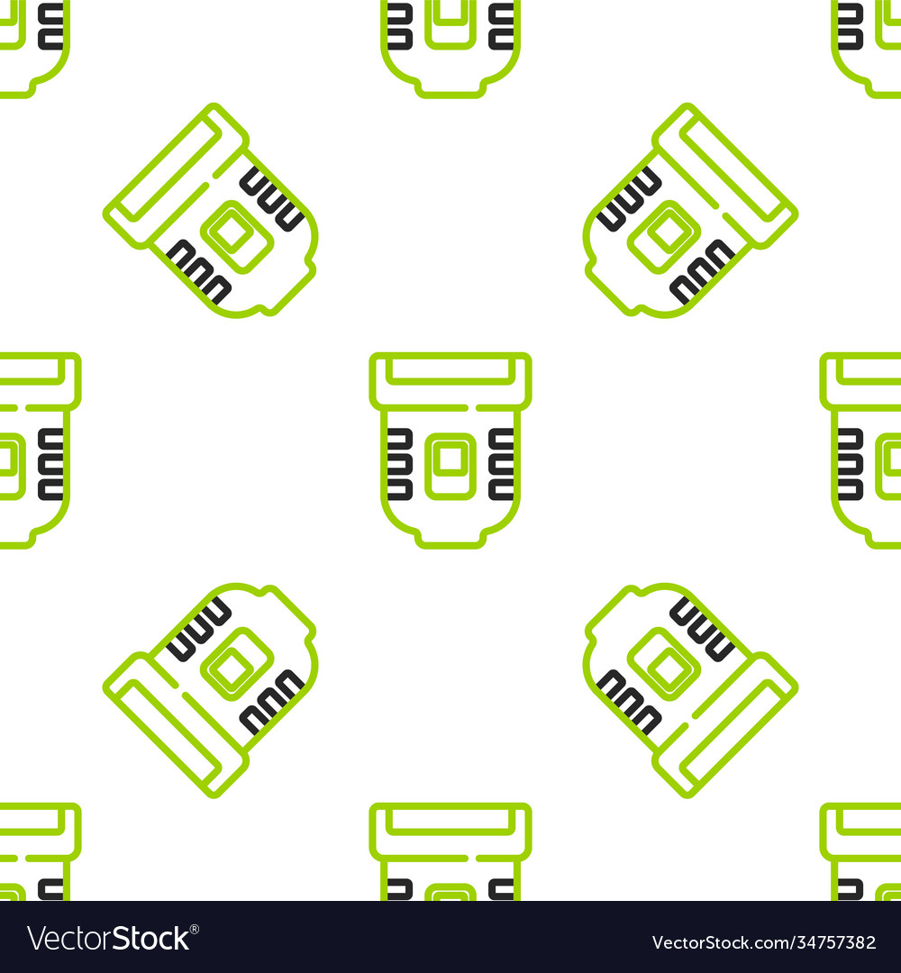 Line epilator icon isolated seamless pattern