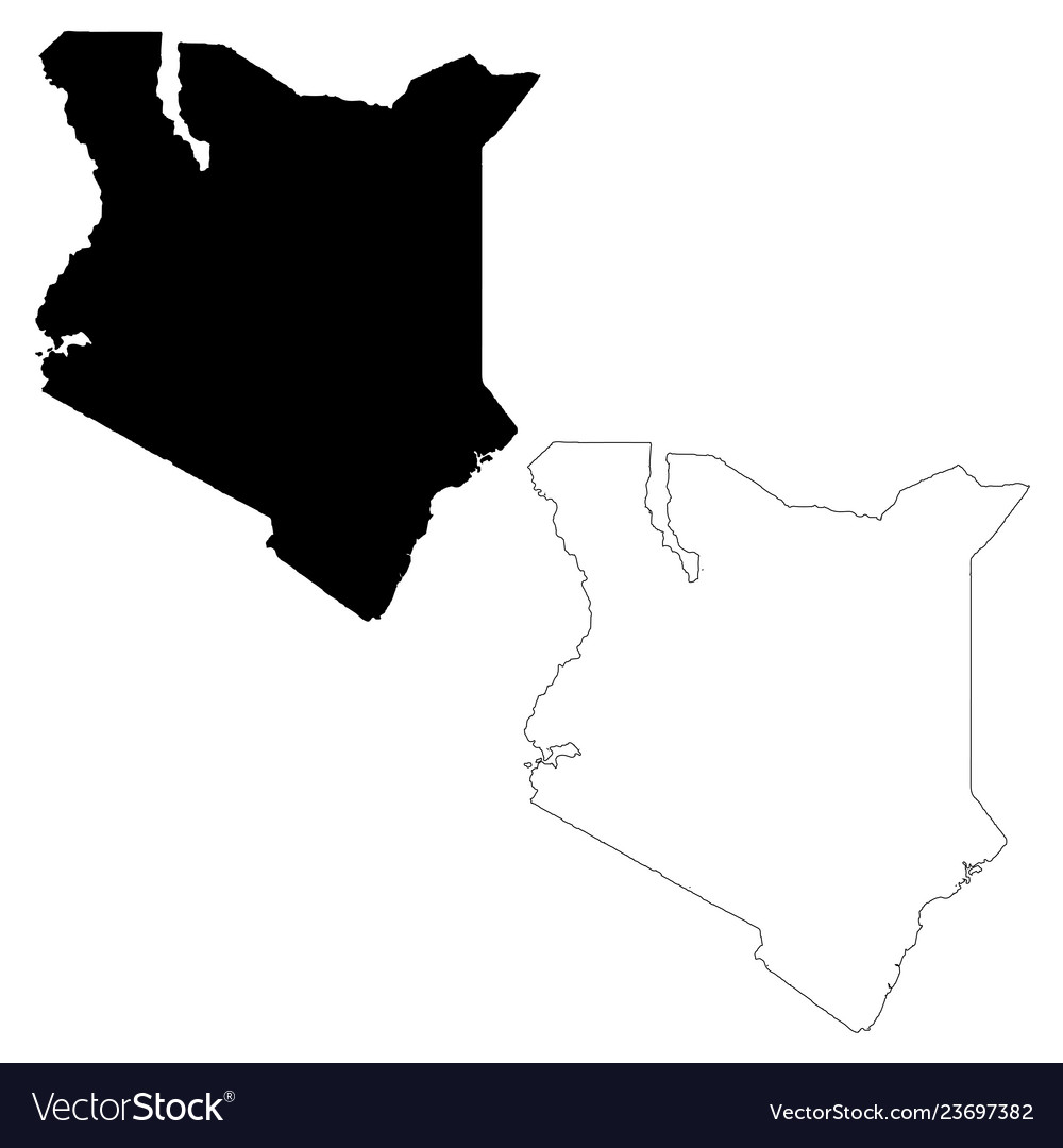 Map kenya isolated black on Royalty Free Vector Image