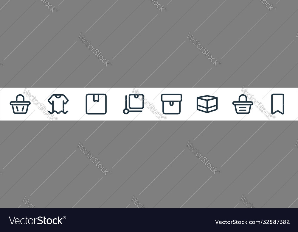 Marketplace line icons linear set quality