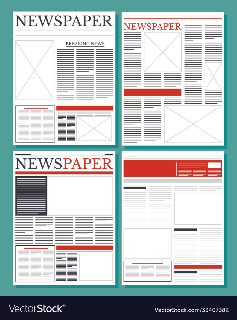 News papers communication set columns pattern Vector Image News papers communication set columns pattern