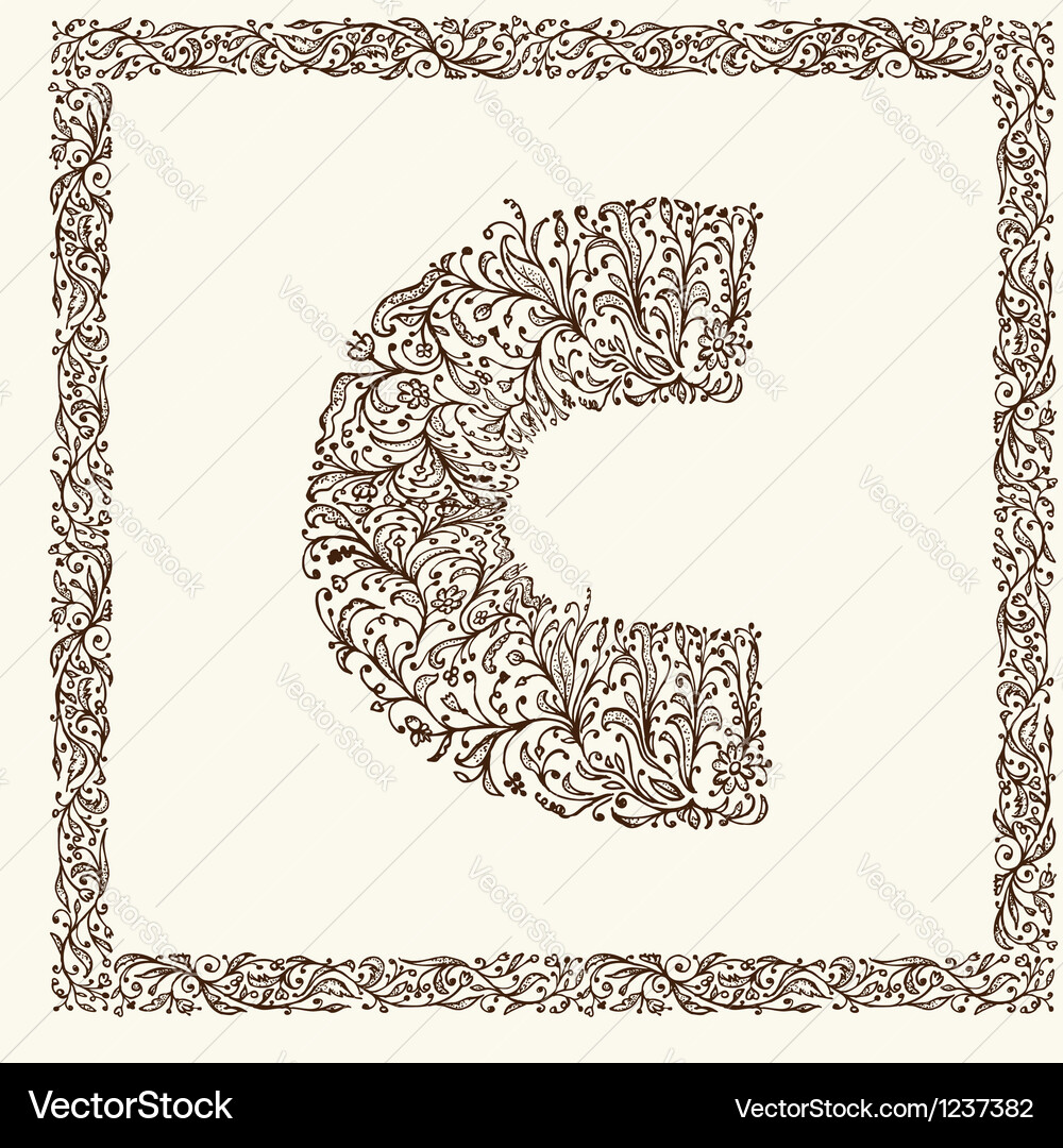 Ornamental letter for your design Royalty Free Vector Image