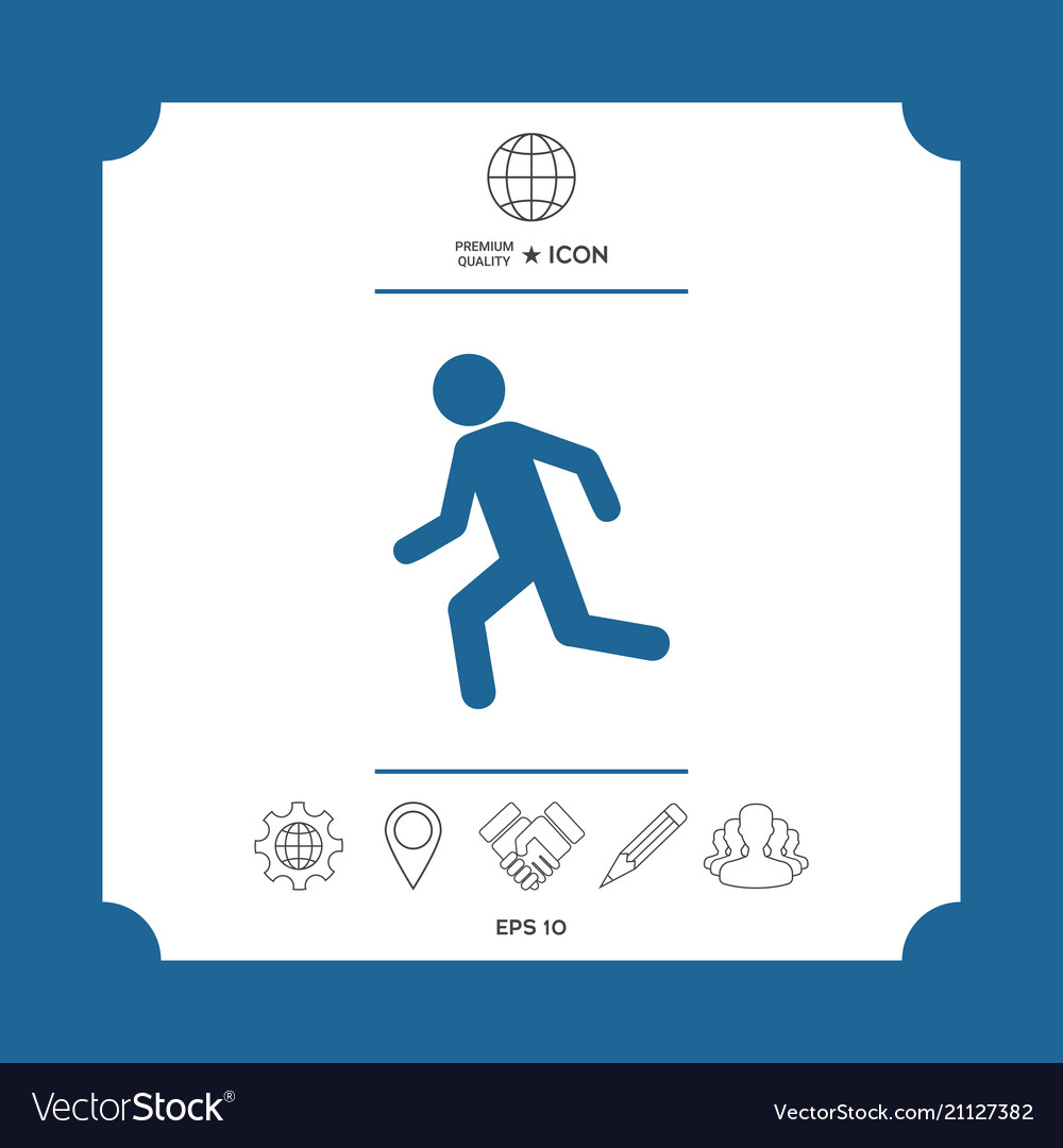 Running man run icon vector image Running man run icon
