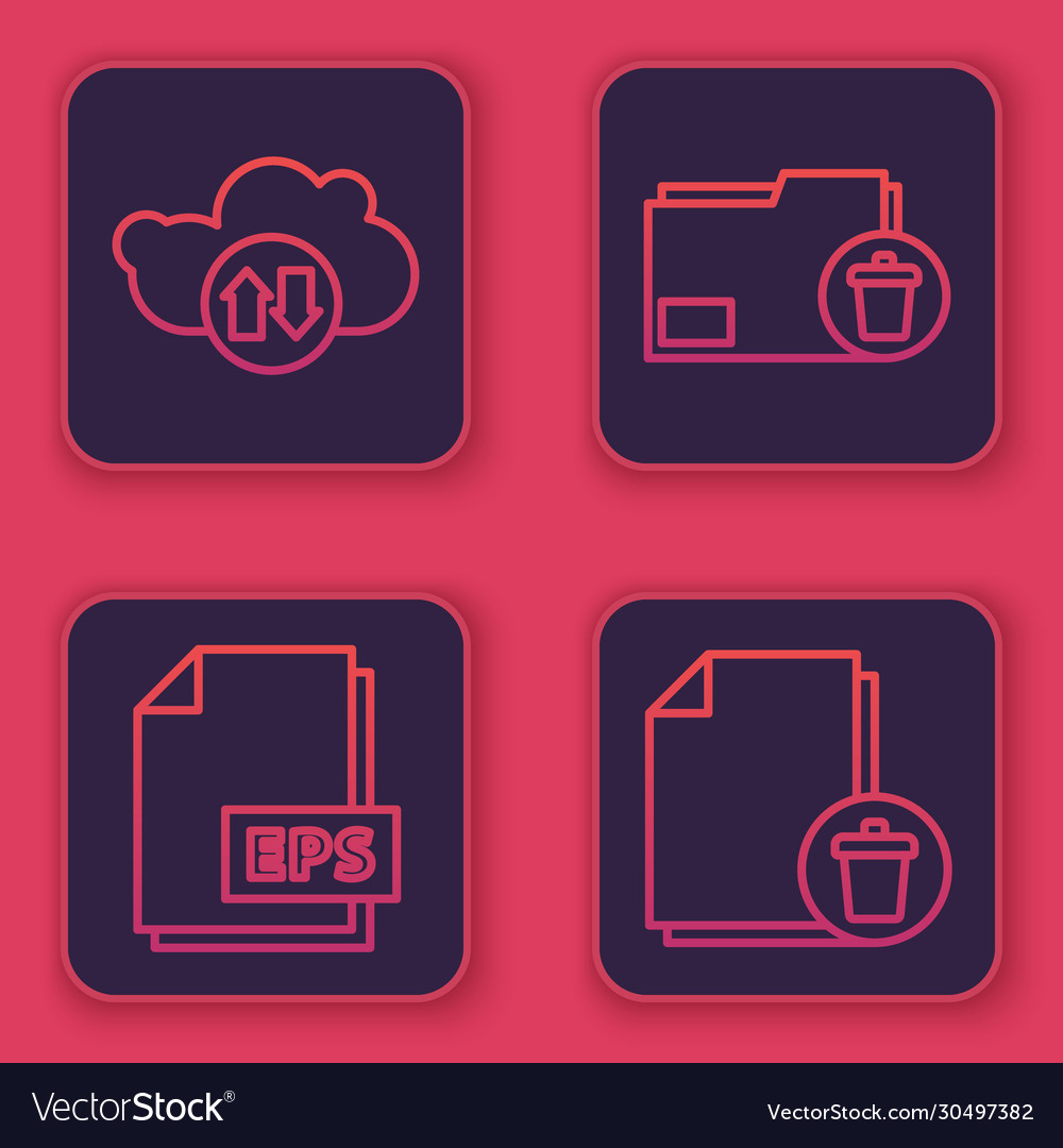 Set line cloud download and upload eps file vector image Set line cloud download and upload eps file