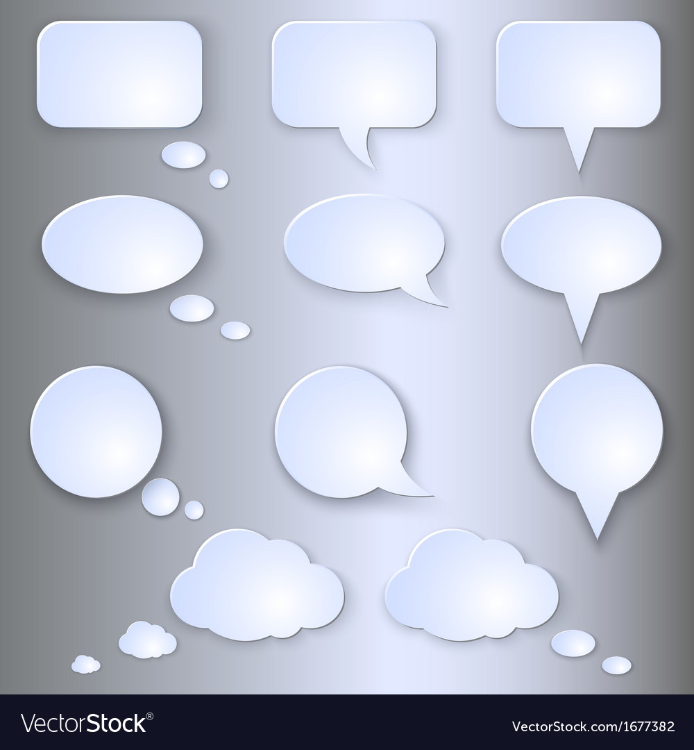 Set of empty speech bubbles