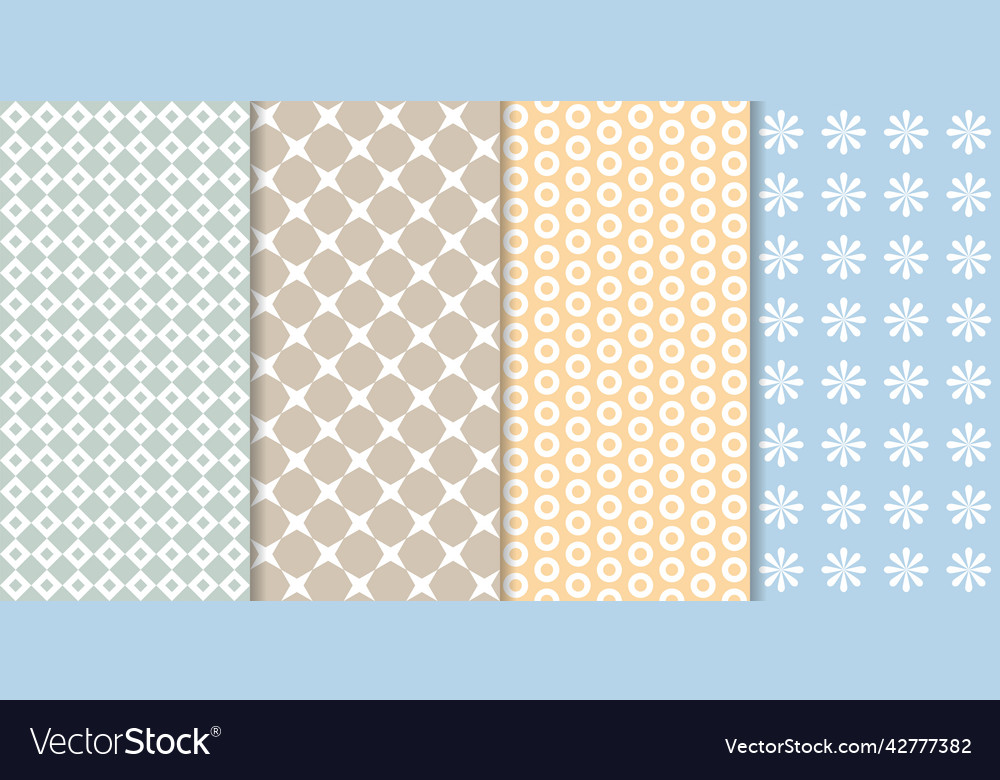 Set of minimal geometric texture seamless patterns vector image Set of minimal geometric texture seamless patterns