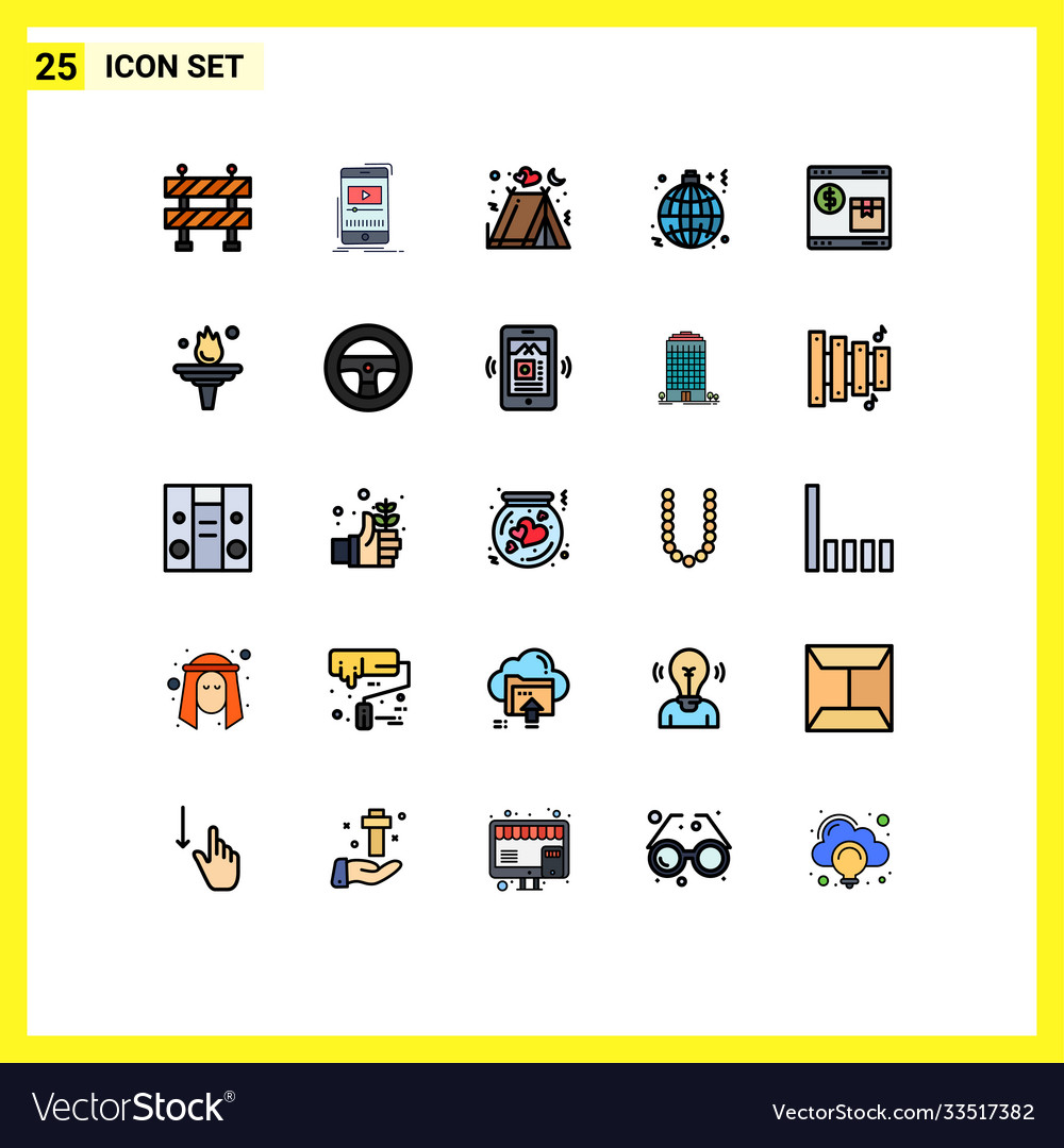 Universal icon symbols group 25 modern filled