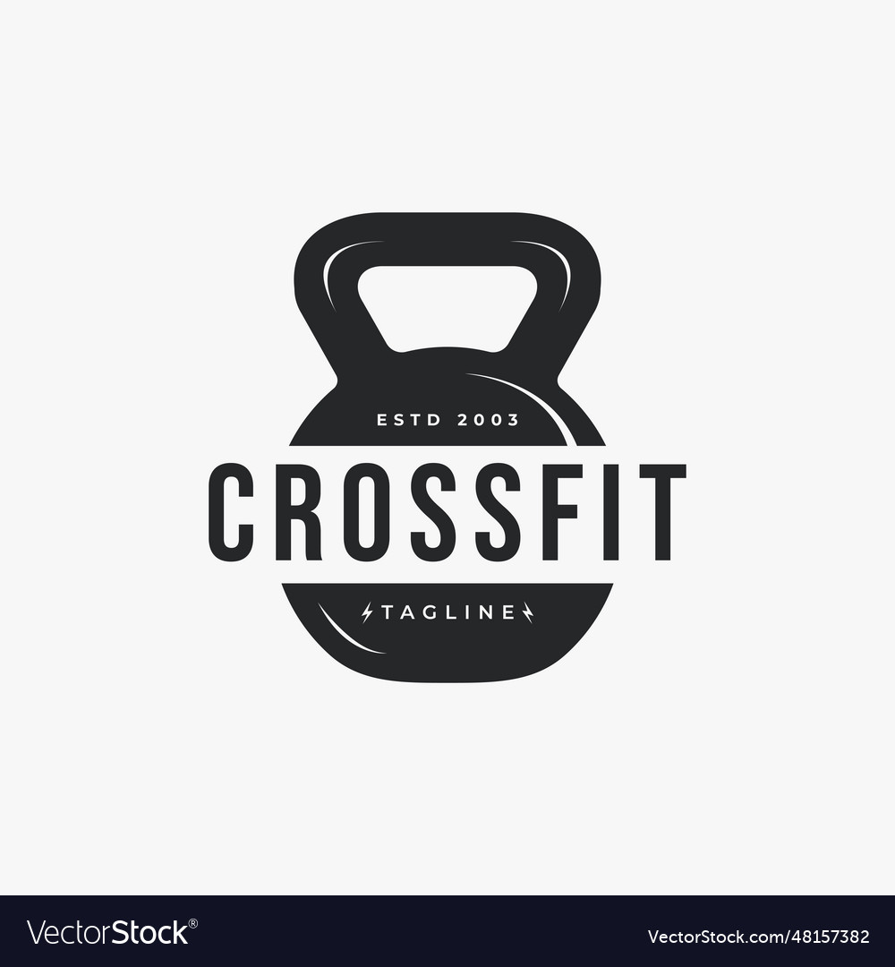 Vintage monochrome fitness gym crossfit emblem Vector Image