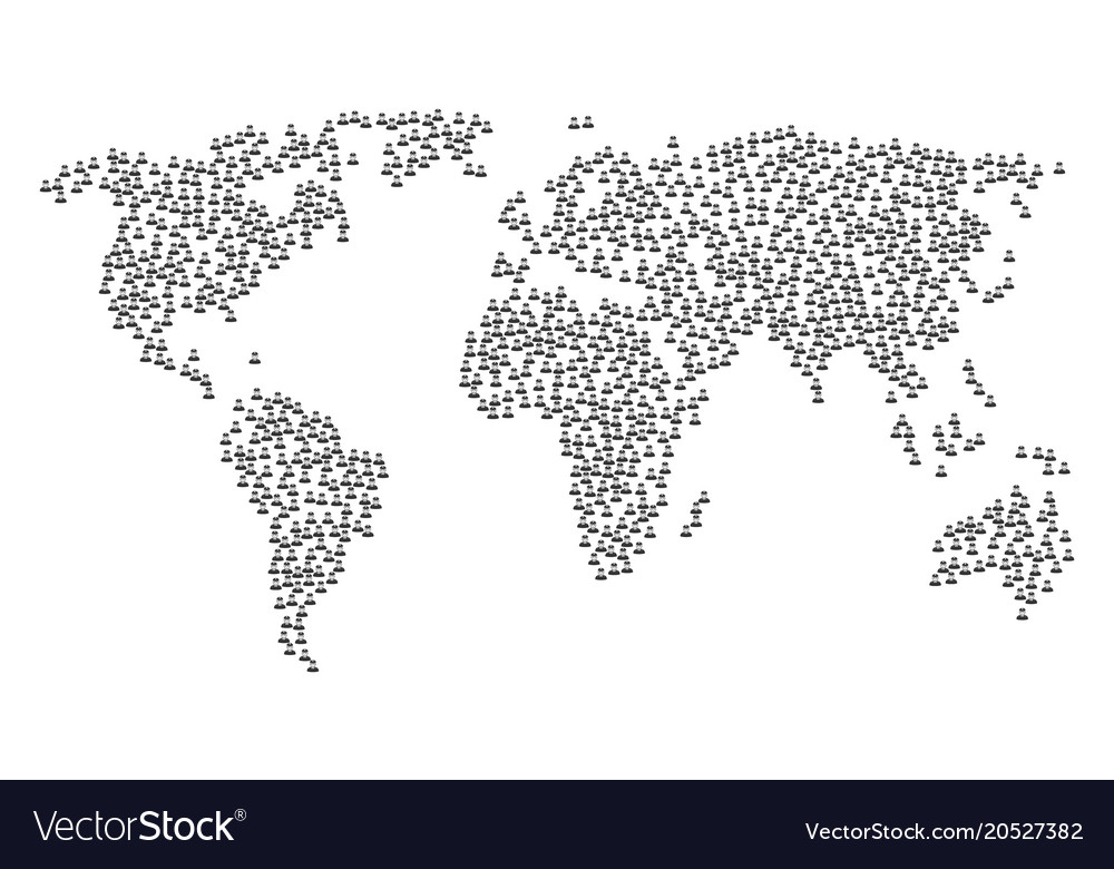 World map pattern of army general icons