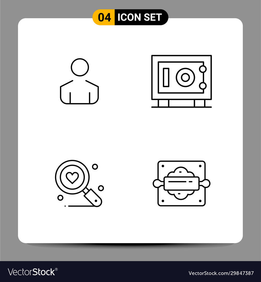 4 black icon pack outline symbols signs vector image 4 black icon pack outline symbols signs
