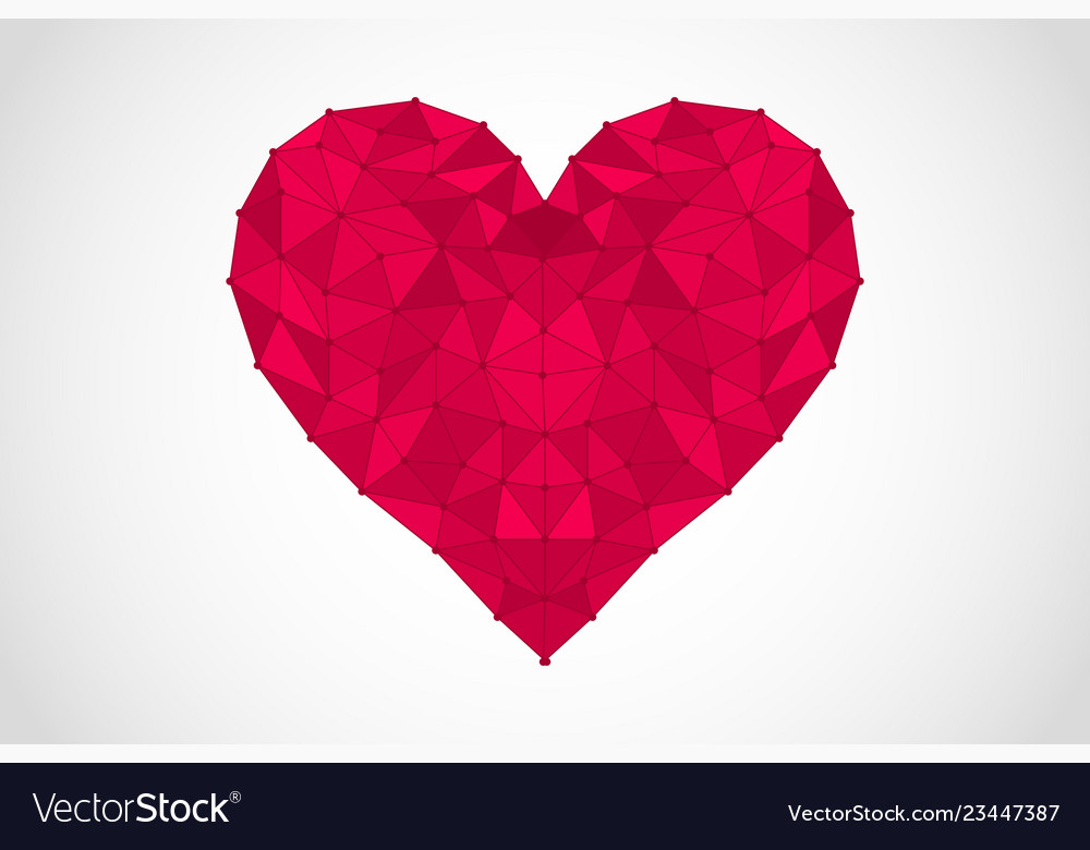 Abstract heart icon from lines and triangles Vector Image Abstract heart icon from lines and triangles